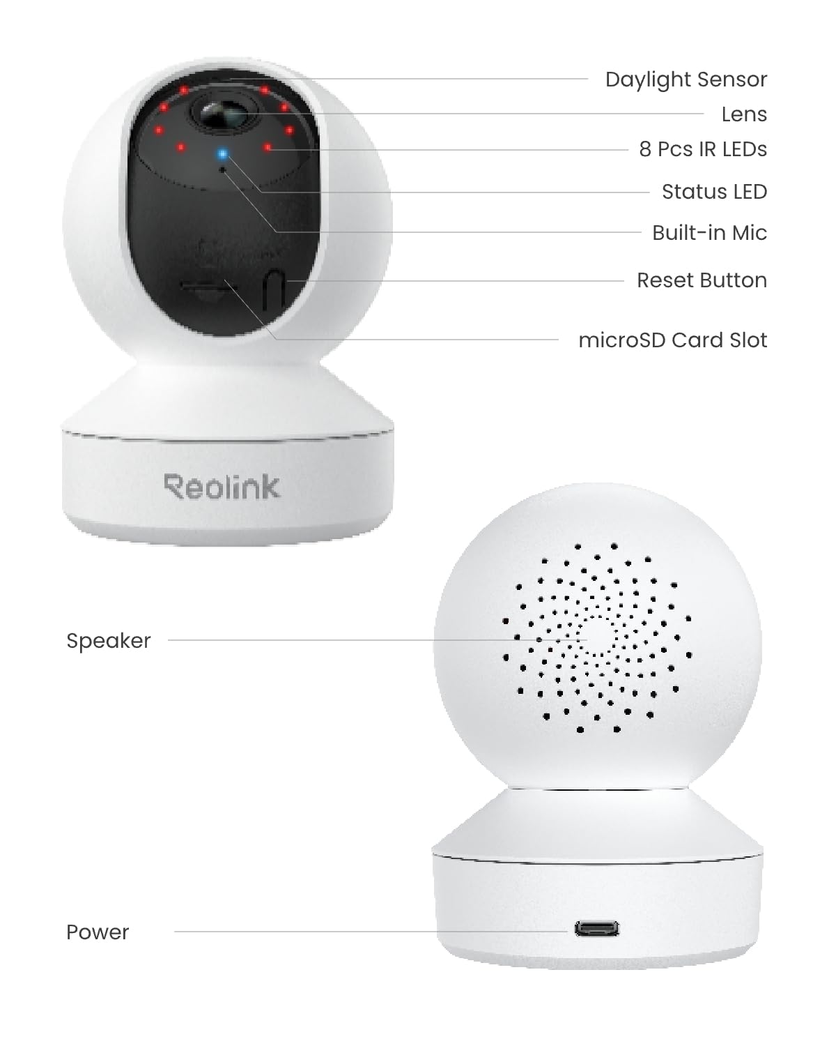 REOLINK 4MP 2K Indoor Camera E1, Plug-in WiFi 6 Security Camera | 360 Degree Pet Camera with Phone app, Baby Monitor with Person/Pet/Cry Detection, Night Vision, 2-Way Talk, Local Storage