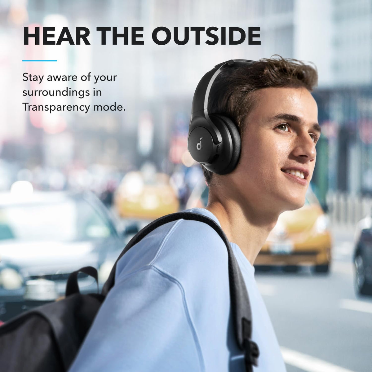 Soundcore by Anker Q20i Hybrid Active Noise Cancelling Headphones, Black | Over-Ear, Bluetooth, 40H ANC Playtime, Hi-Res Audio, Big Bass, Transparency Mode, Customize via App, Travel, Home, Office