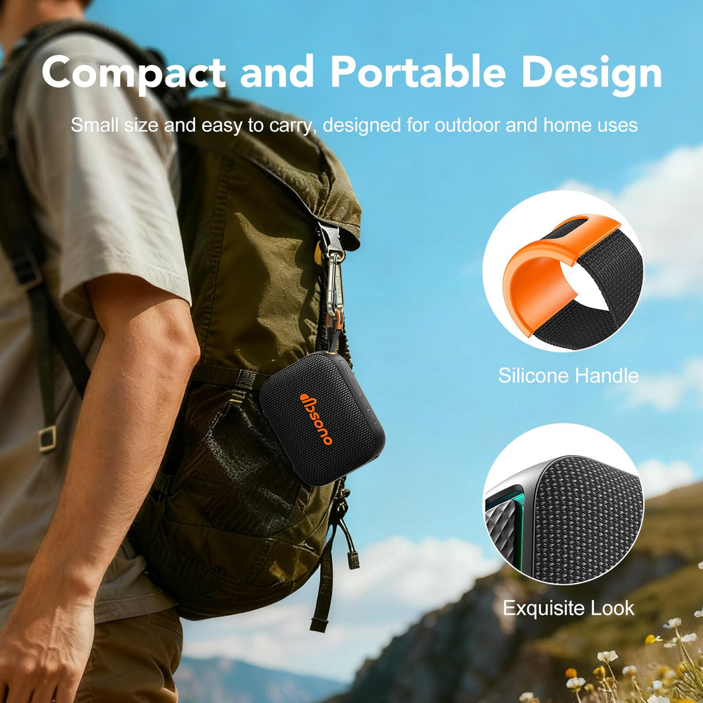 Portable Bluetooth Speaker Line-in Support: IPX5 Waterproof, Black | Up to 24H Playtime, HD Sound, TWS Pairing, LED Light, Outdoor Speaker for Beach, Pool, Travel, School Supplies for Adult Teen