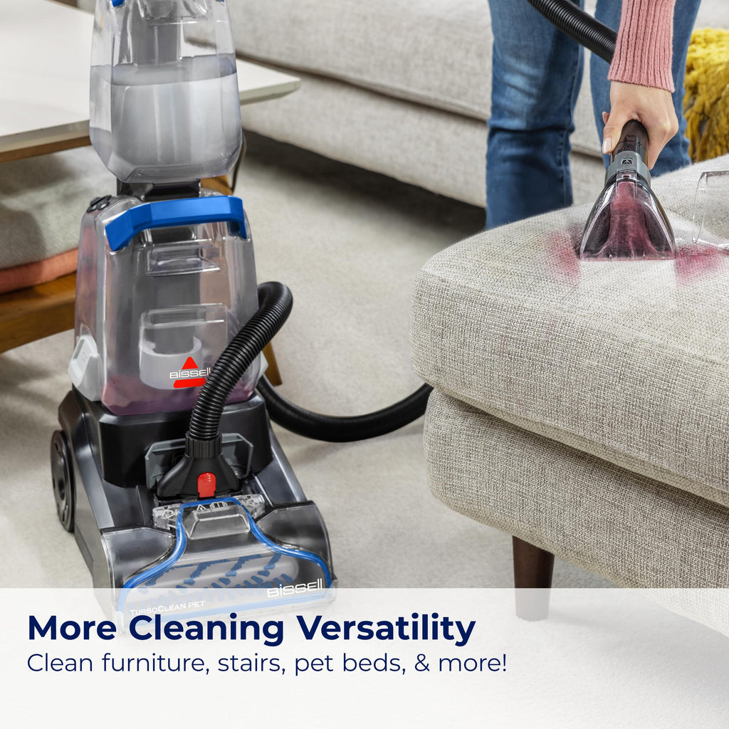 BISSELL TurboClean PET, Upright Carpet & Upholstery Cleaner, 3948 | TurboClean technology for powerful pet hair and stain removal; upright design for full-room carpet care