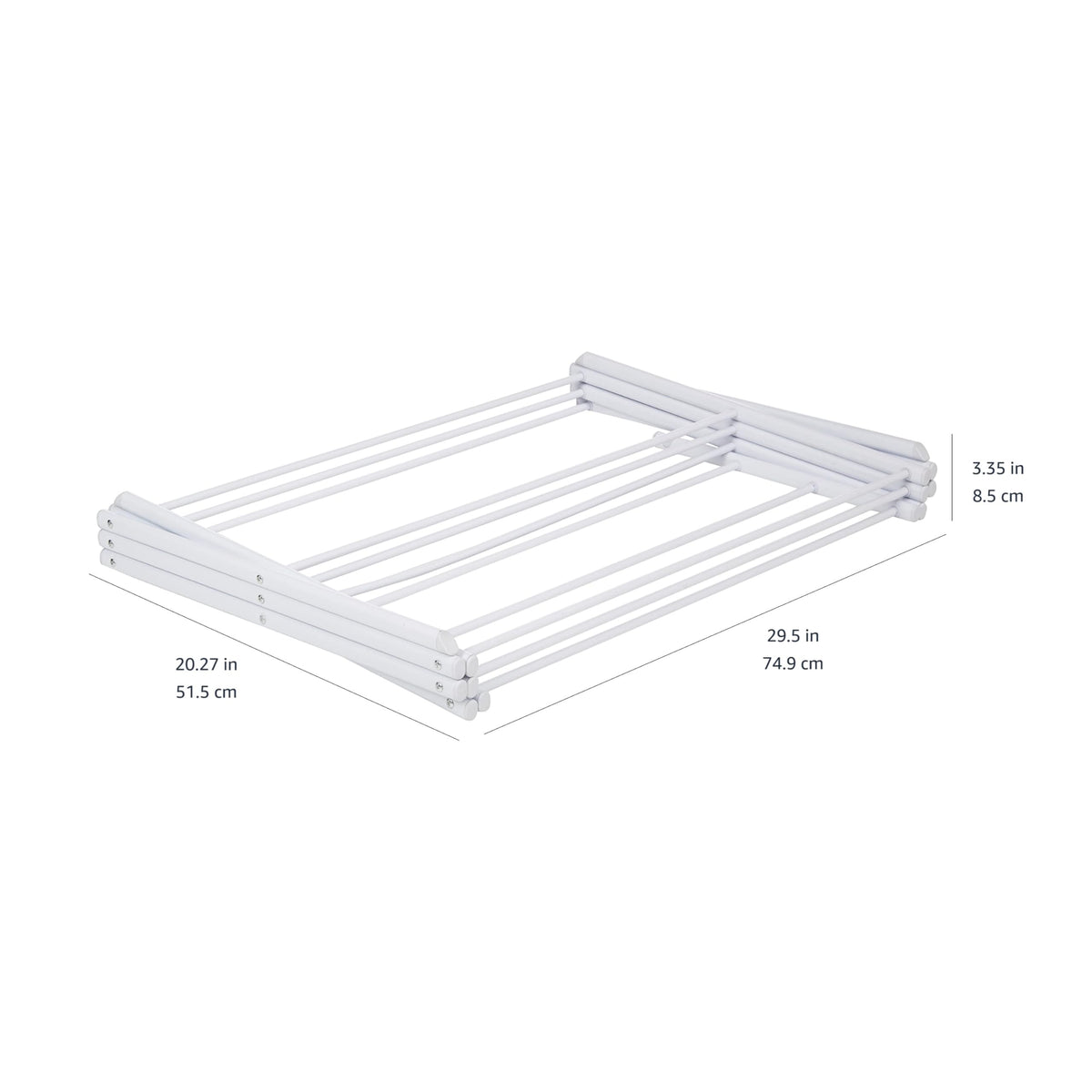 Amazon Basics Foldable Portable Clothes Drying Rack for Indoor Air Drying, Collapsible Design, 14.5" D x 29.5" W x 41.8" H, White