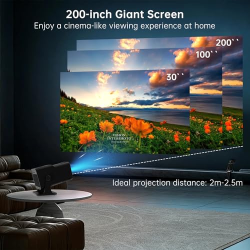Native 1080P Mini Projector with WiFi and Bluetooth, Portable Projector