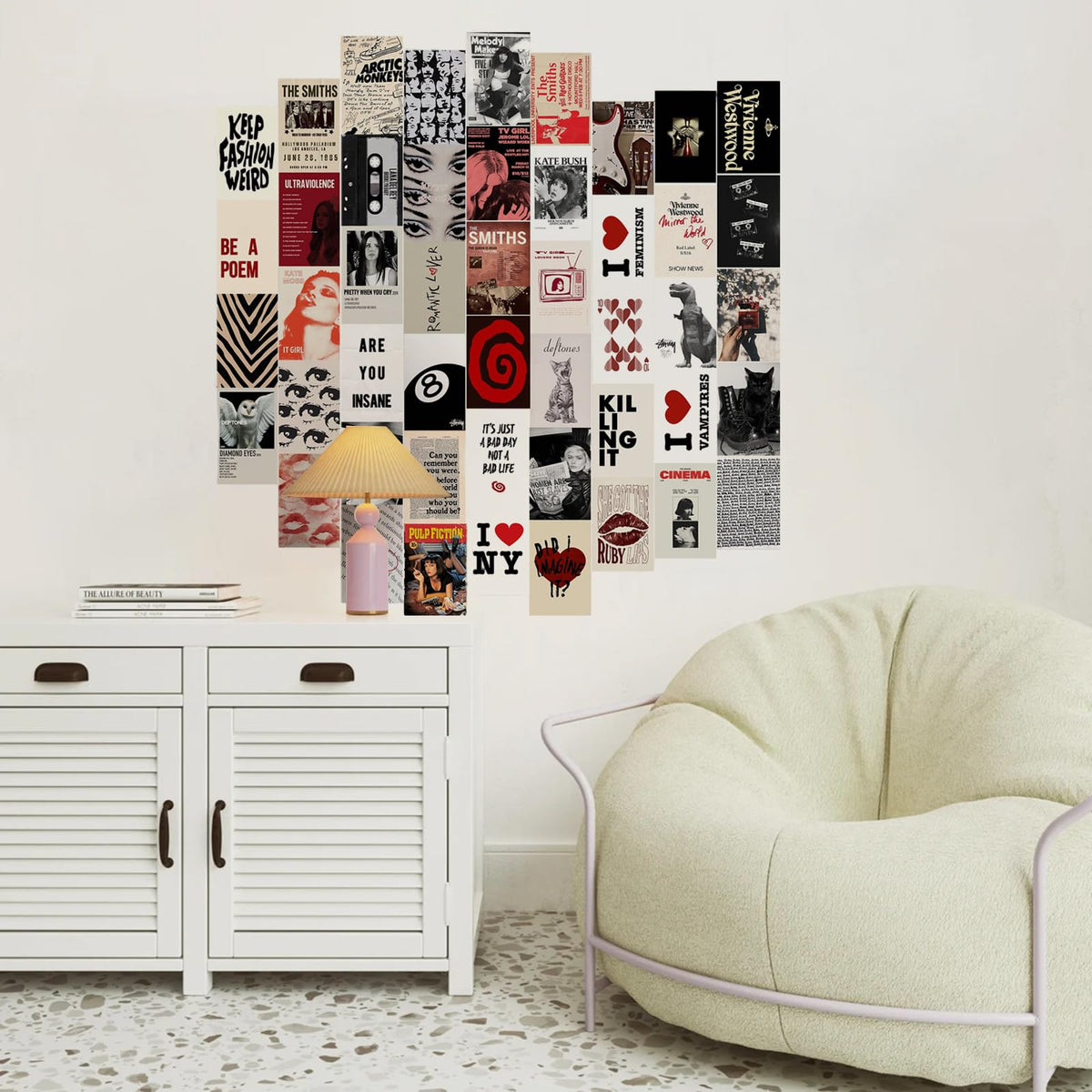 KBKBART 50Pcs Downtown Girl Room Decor, Y2k Wall Art Prints for Bedroom, Coquette Wall Collage Kit for Room Aesthetic, 4"x6" Vintage Photo Collage Kit Pictures, Retro Rockstar Posters Dorm Decor