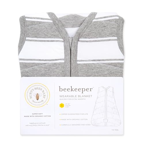 Burt's Bees Baby Infant Wearable Blanket, Organic Cotton Unisex Beekeeper - Light Weight 0.5 TOG or Medium Weight 1.5 TOG