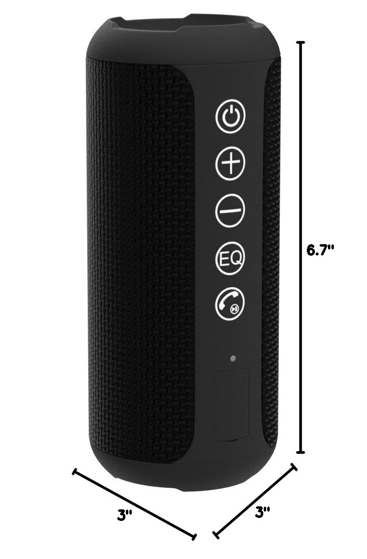 Ortizan X10 Portable Bluetooth Speaker (1st Gen), IPX7 Waterproof, Wireless | Big Sound and Deep Bass, TWS Pairing, 30Hrs of Playtime, for Home/Party/Outdoor/Beach, Birthday Gifts for Men Women - Black