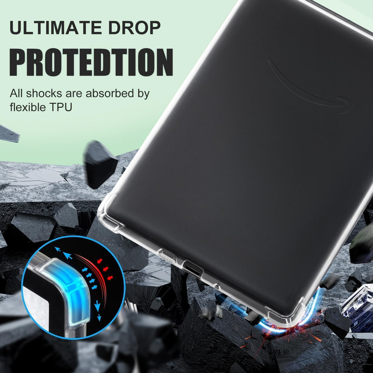 iDLEHANDS Clear Case for 7" Kindle Paperwhite 12th Gen & Kindle Colorsoft | Ultra Slim Soft TPU Transparent Cover & Lightweight, for All-New Kindle (2024 Released)