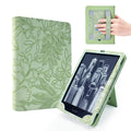 7"/6.8" Green Embossed Case Compatible with Kindle Paperwhite 11th/12th Gen,Colorsoft Signature Edition 2024,Retro Flower Book Cover Hand Strap Stand Auto Wake Design Accessories 2025
