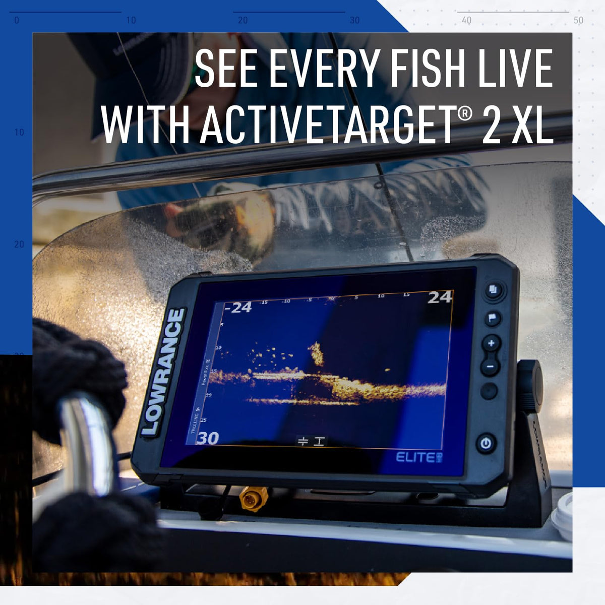 Lowrance Elite FS Fish Finder/Chartplotter, 7-12 Inch, C-MAP Charts | 7, 9, 10 or 12-inch display; transducer options; Preloaded C-MAP DISCOVER OnBoard Charts; networking; ActiveTarget 2 XL ready