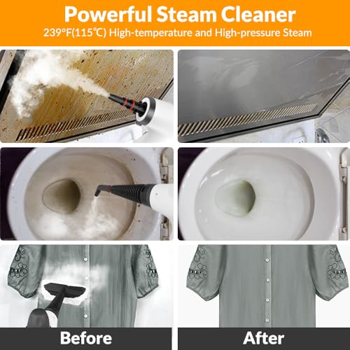 Handheld Steam Cleaner, Pressurized Hot Steam with 12 Accessories for Home