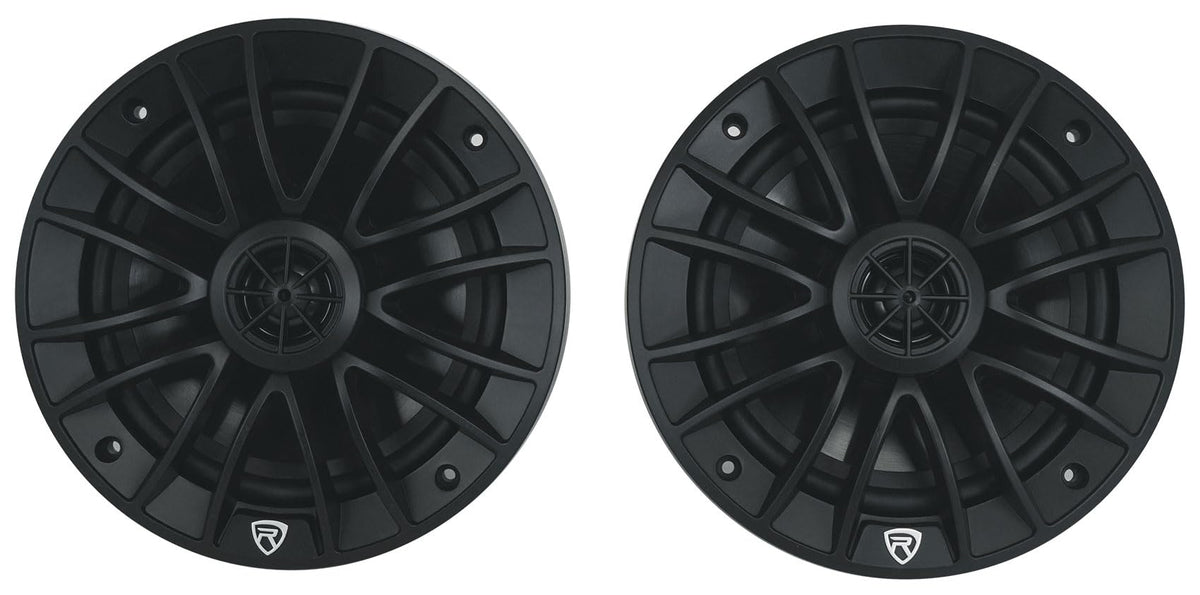 Rockville RM-PREMIUM-65 Black 6.5" 4-Ohm, Marine Boat Speakers Pair | 600W Peak, 150W RMS, 35Hz-20kHz, 93dB Sensitivity, True Coaxial Design, Weather-Resistant Grilles, Mounting Screws