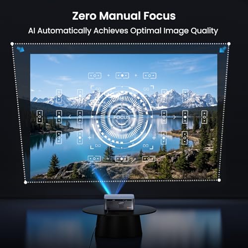 HAPPRUN 3000 ANSI Lumens Outdoor Projector with Official Google TV | 4K Supported, Dolby Audio, Auto Focus & Auto Keystone, 10K+ Apps, WiFi 6, Bluetooth, Indoor & Outdoor Movies