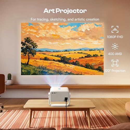Caydo P3 Art Projector, Native 1080P Drawing Projector for Artists | Built-in Exclusive Drawing App, Auto Focus & Keystone, 360° Rotatable Stand, 40''-120'' Projection, 30,000H Lifespan