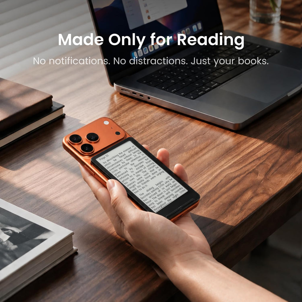 XTEINK X4 Classic Pocket eReader, Ultra-Light 68g & 4.9mm Thin,Reader Gifts | Ultra Thin 0.19" design, 4.3" E ink Paper-feel ,Dual Page Turn Button & Shake, Magnetic Pogo-pin attach,Extended Battery Life