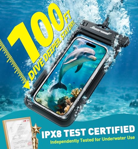 Hiearcool Waterproof Phone Pouch, Waterproof Phone Case, Black&Green 2-Pack | Durable multilayer IPX8 protection; touchscreen access and fit up to 8.9 inches; cruise essentials 2026 for beach and pool
