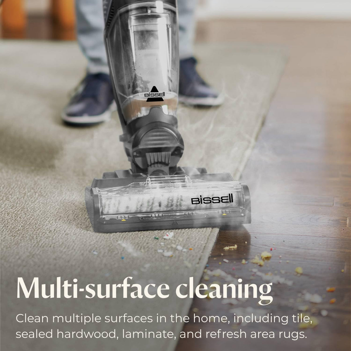 Bissell CrossWave HydroSteam Deluxe 3-in-1 Steam Mop, 3515G | Deluxe steam function for deep sanitizing; sanitize formula included; Green color; hard floor cleaning
