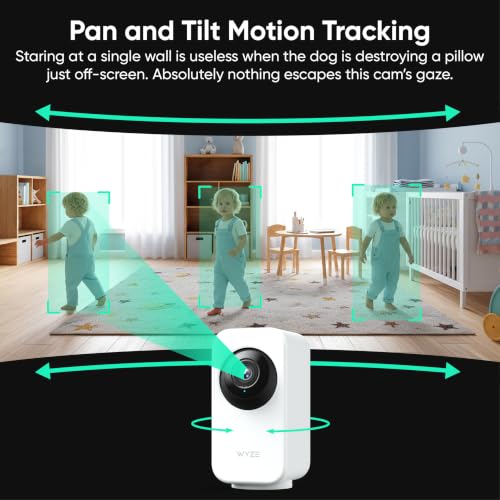 WYZE Indoor Cam Pan, 2K Pan-Tilt Security Camera for Baby/Pet Monitoring | AI Motion Tracking, IR Night Vision, 2-Way Audio, Physical Privacy Mode, Works with Alexa and Google Assistant