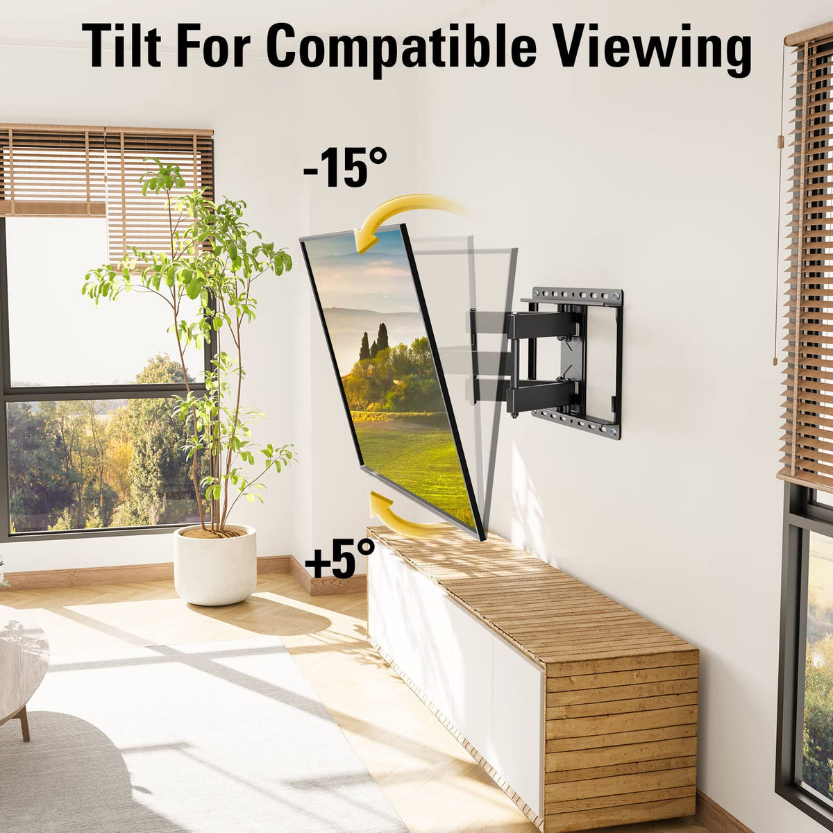 Mounting Dream Full Motion TV Wall Mount for 32-70 Inch TVs up to 110lbs | Mount Bracket with Swivel and Tilt, TV Bracket with Articulating Dual Arms, Fits 16” Studs, Max VESA 400X400 mm, MD2380