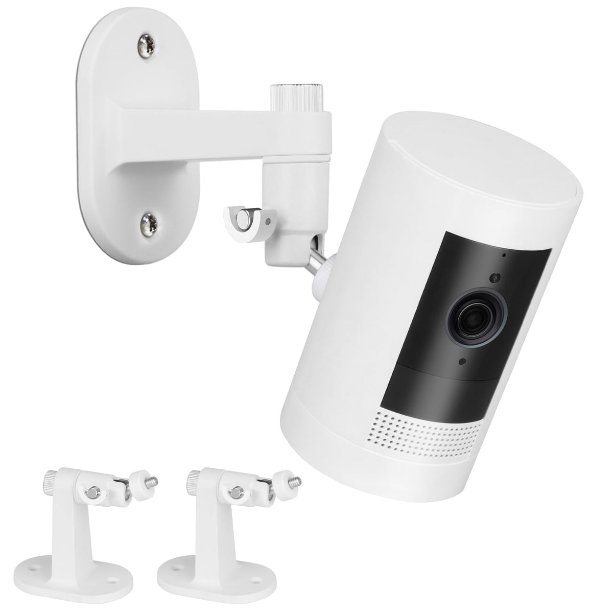 2Pack Adjustable Security Wall Mount Bracket for Ring Stick Up Cam & Ring Outdoor Cam Plus, Perfect View Angle for Your Surveillance Camera System - White