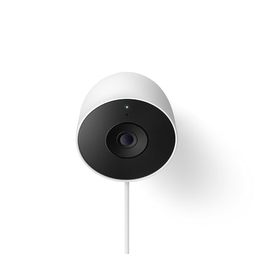 Google Nest Cam Outdoor (Wired, 2nd Gen) - Security Camera - 2025 - Snow | 2K video, motion detection, color night vision, 2-way audio, works with Google Home and Gemini, weather resistant