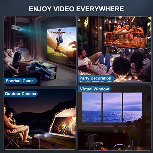 FUDONI Projector with 5G WiFi & Bluetooth, Native 1080P 18000L Portable | Compact Outdoor Movie Projector, Home Theater, Built-in Speaker, HDMI USB AV, Works with Firestick, Laptop, iOS, Android, PS5