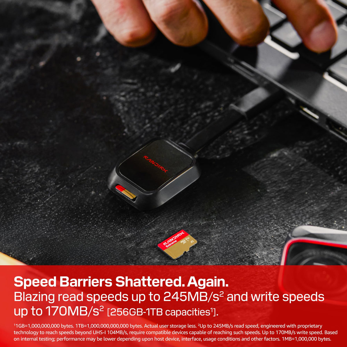 SANDISK 256B Extreme microSD Card + Adapter, Up to 245MB/s Read Speeds | UHS-I, V30, 5K & 4K UHD, U3, C10, A2, Up to 170MB/s Write Speeds, Ideal for Action Cams+Drones, Android- SDSQXH9-256G-GZ6MA
