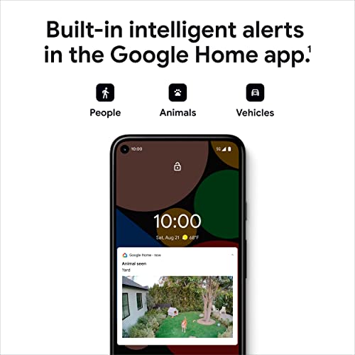 Google Nest Cam Outdoor or Indoor, Battery - Wireless Security Camera | Home security camera, built-in intelligent alerts, 1080p HDR video, works with Google Home and Alexa