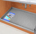 SIKADEER Waterproof Under Sink Mat 34" x 22", Silicone Mat Kitchen liner | BPA-Free Silicone Tray with Raised Lip Protect Cabinets from Leaks, Versatile Home Organizer for Bathroom, Pets, Boots, Floor