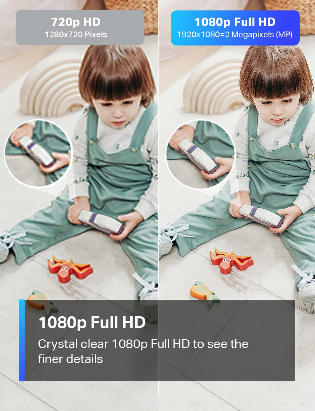 Tapo 1080P Indoor Security Camera, Baby Monitor, Dog Camera, Wired, C100 | Motion Detection, 2-Way Audio, Siren, Night Vision, Cloud & SD Card Storage, Works w/Alexa & Google Home
