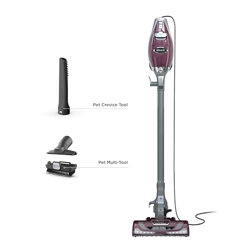 Shark Rocket Pet Plus Corded Stick Vacuum, Lightweight, Bordeaux, HV322 | Carpet, Area Rug & Hard Floor Cleaning, Handheld Vacuum for Pet Hair, XL Dust Cup, LED Headlights, Crevice & Upholstery Tool​