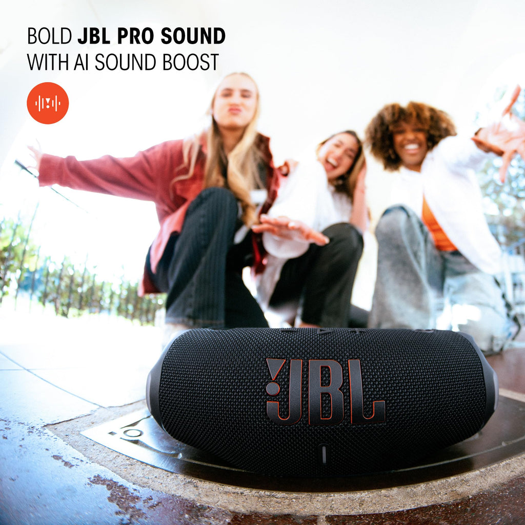JBL Charge 6 - Portable Waterproof & DropProof Bluetooth Speaker (Black) | Powerful JBL Pro Sound with AI Sound Boost, Up to 28 hours of playtime, Built-In Powerbank, Multi-speaker connection
