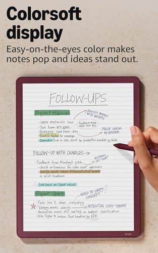 Amazon Kindle Scribe Colorsoft 64GB (newest model) — 11” paper-like color display — Write in notebooks, docs, and books. Read in any light. Pen included - Graphite