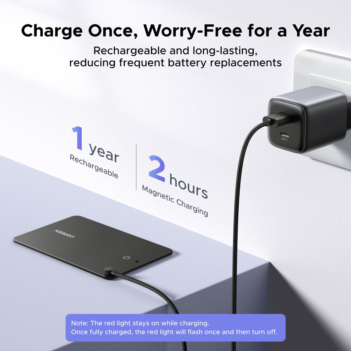 UGREEN FineTrack Slim S (Samsung Only) Wallet Tracker Card, | 1-Year Rechargeable Bluetooth Tracker Card Finder Work with Samsung SmartThings APP for Galaxy S25/S24 Ultra -1.7mm