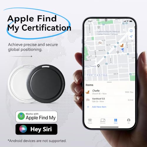Air Tracker Tags 4Pack Smart Tracker for Keys with Apple Find My (iOS Only) | Bluetooth Tracker Item Finder Smart Tag for Keys Luggage [Apple Find My Certified] 2-Year Replaceable Battery