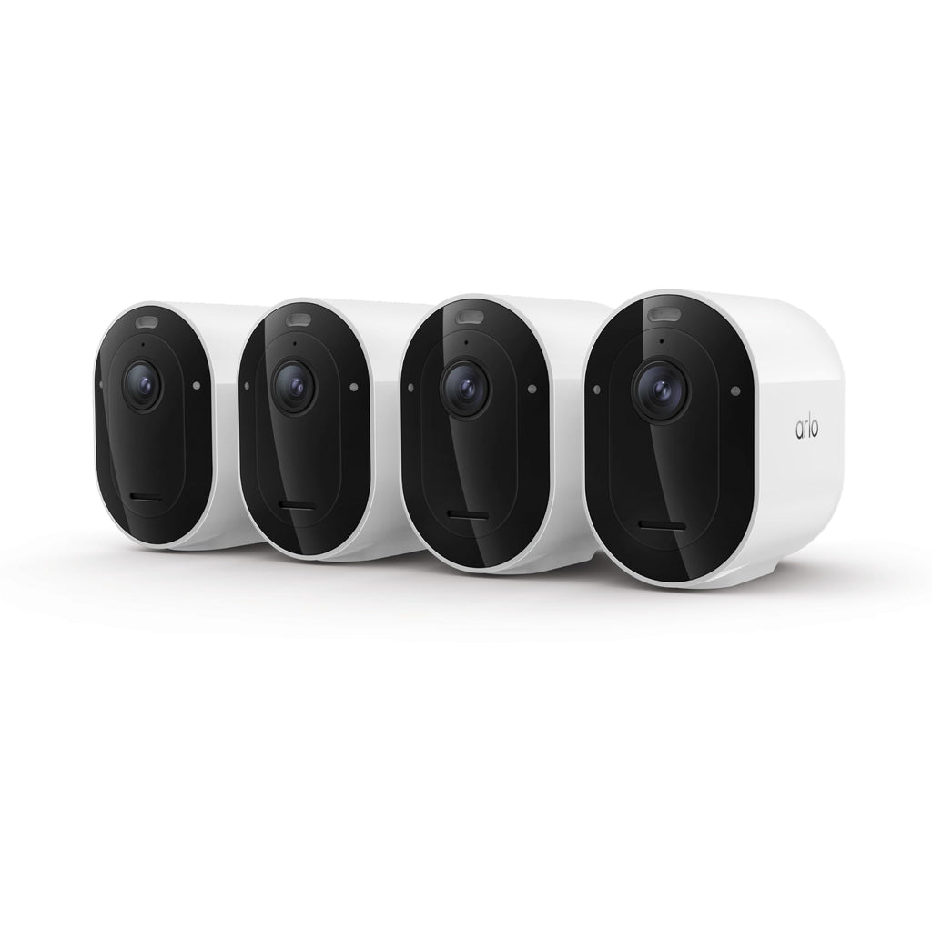 Arlo Pro Wireless Security Camera 2K HDR (6th Gen) - 4-Cam | 2K HDR video; Wireless outdoor; Rechargeable removeable battery; AI detection; Emergency Response; 1-mo Secure plan incl.