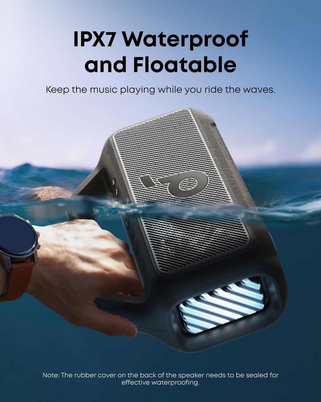Soundcore Boom 2 by Anker, 80W Outdoor Bluetooth Speaker, 24H Playtime | IPX7 Waterproof, BassUp 2.0, Floatable, RGB lights, USB-C, Custom EQ via soundcore App, Portable for Camping and Beach