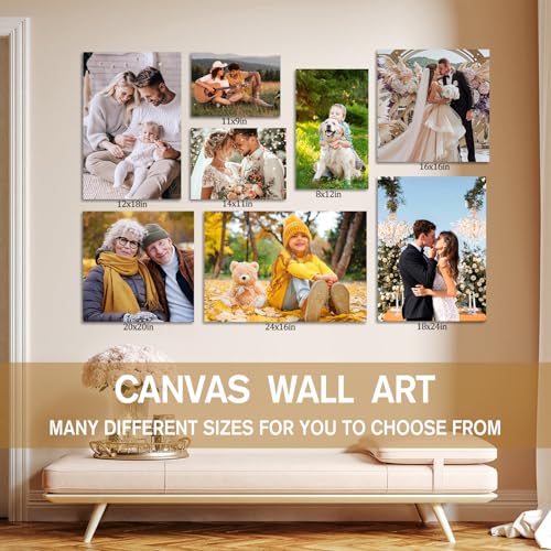 Canvas Prints with Your Photos,Ship Next Day Custom Wall Art for Home Decor | Perfect Custom Photo Gifts for Wedding, Birthday, Family & Friends - Ready to Hang Canvas Pictures Framed 8x10