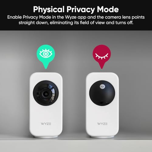 WYZE Indoor Cam Pan, 2K Pan-Tilt Security Camera for Baby/Pet Monitoring | AI Motion Tracking, IR Night Vision, 2-Way Audio, Physical Privacy Mode, Works with Alexa and Google Assistant