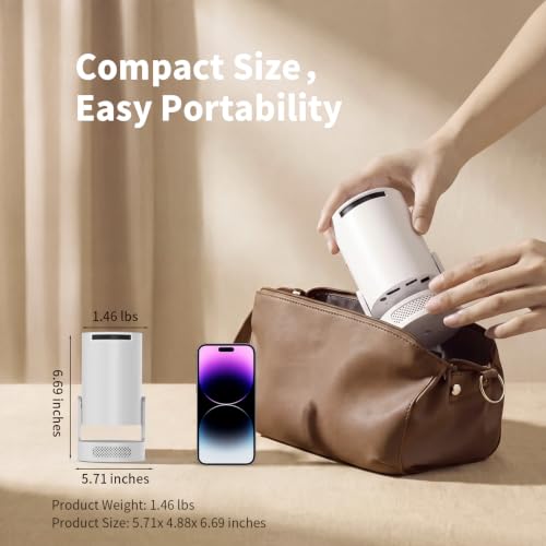 Mini Portable Projector with Bluetooth 5.4 and WiFi 6, 4K Support | HY300 Ultra Projector,220 ANSI,210° Rotation,Auto Keystone Correction,5watt Sound Base Speaker