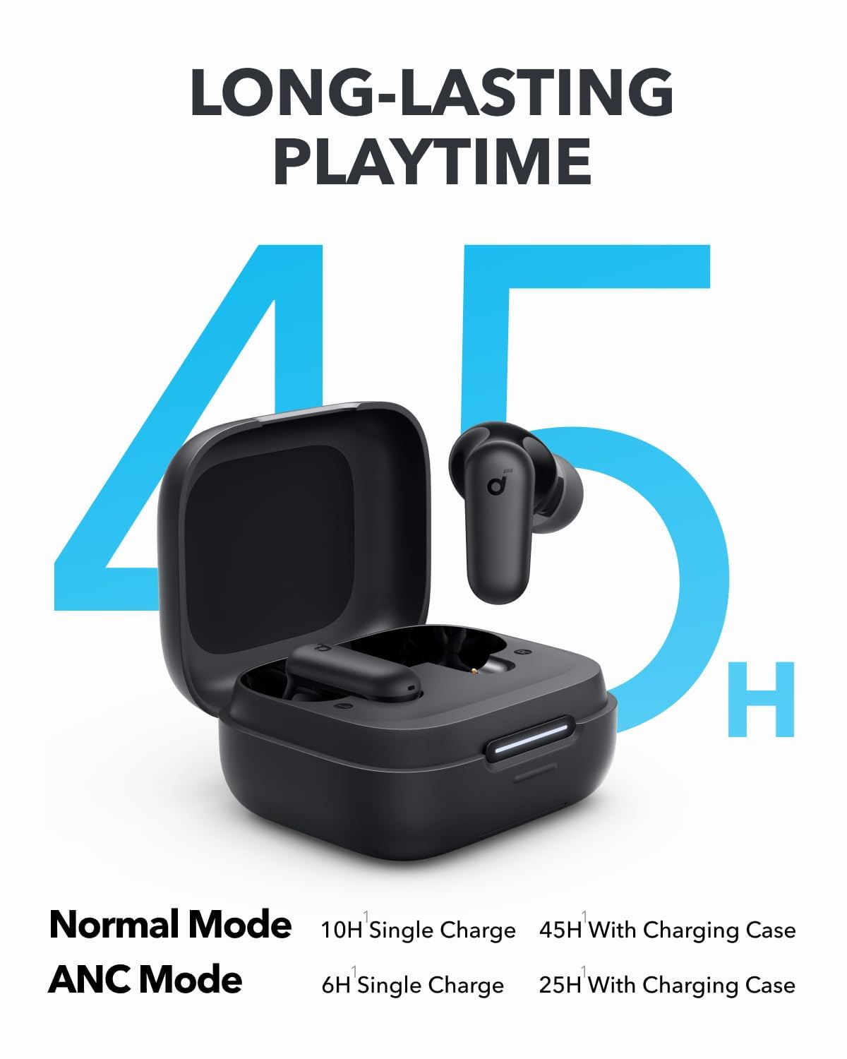 Soundcore P30i by Anker Noise Cancelling Earbuds, Hands-Free Viewing | Strong and Smart Noise Cancelling, Powerful Bass, 45H Playtime, 2-in-1 Case and Phone Stand, IP54, Bluetooth 5.4