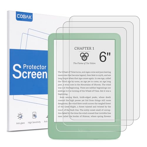 CoBak 3 PackScreen Protector for 6" Kindle 2024 and 2022 (11 Generation) | Anti-Glare Matte, High Clarity, Fingerprint Resistant, Bubble-Free, Precisely‑Cut for Kindle Accessories