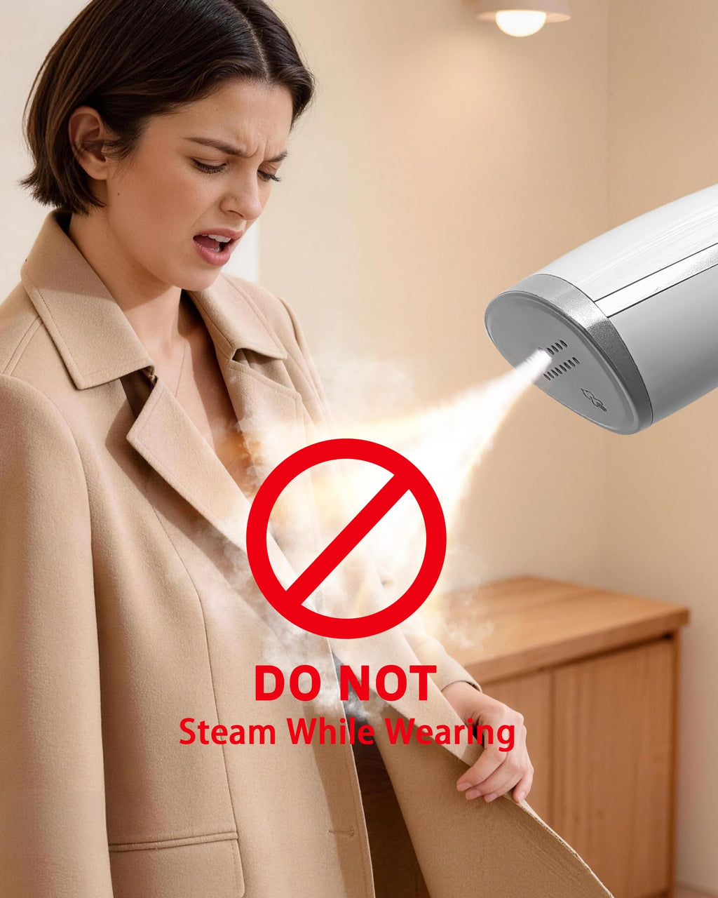 OGHom Portable Travel Handheld Steamer for Clothes, Garment Wrinkle Remover | White, 1000W Strong Penetrating Fabric Steamer, 150ML Water Tank, for Home, Office, Travel (ONLY FOR 120V)