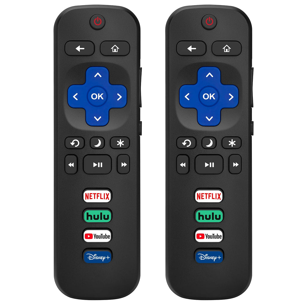 (2 Pack) Replacement Remote Control for Roku TV, for TCL Roku/Onn Roku TVs | for Hisense Roku/Sharp Roku/Element Roku/Westinghouse Roku/Philips Roku Smart TV (Not for Stick & Box) Ready Out of the Box