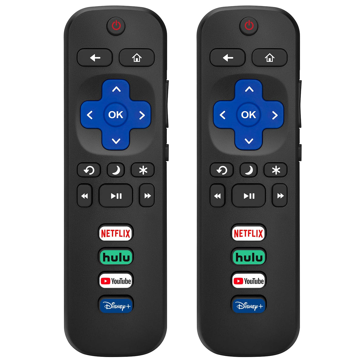 (2 Pack) Replacement Remote Control for Roku TV, for TCL Roku/Onn Roku TVs | for Hisense Roku/Sharp Roku/Element Roku/Westinghouse Roku/Philips Roku Smart TV (Not for Stick & Box) Ready Out of the Box