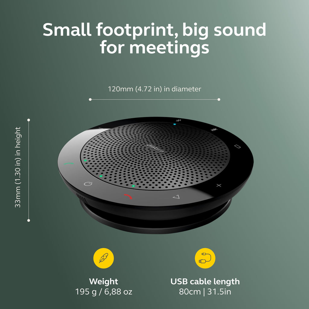 Jabra Speak 510 (2025 Edition) Portable USB Bluetooth Speaker, Black | Portable Speakerphone, USB or Bluetooth, Crystal-Clear Sound, Works with Microsoft Teams, Google Meet, Zoom
