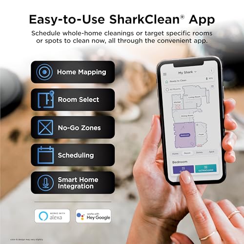 Shark Matrix Plus Robot Vacuum & Mop Combo, 60-Day Self-Emptying, AV2610WA | Matrix Clean Navigation for Carpet, Hard Floors & Pet Hair, HEPA, Sonic Mopping, Anti-Hair Wrap, LiDAR Mapping, Wi-Fi Control