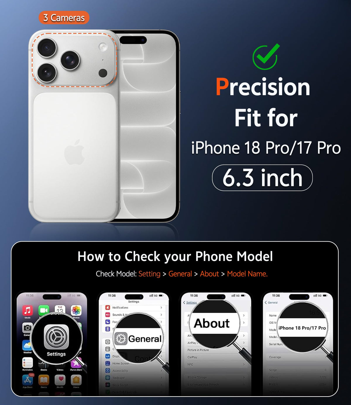 FNTCASE for iPhone 18 Pro Case/17 Pro Case Clear with Screen Protector | Anti Yellowing, Compatible with Magsafe, Magnetic, Rugged Shockproof Protective, Transparent Cell Phone Cover
