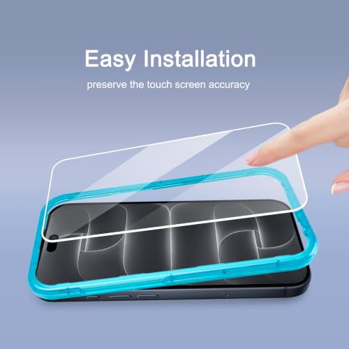 Ailun 3 Pack Screen Protector for iPhone 18 Pro/iPhone 17 Pro | 6.3 inch, Tempered Glass, Installation Frame, Sensor Protection, Dynamic Island Compatible, Case Friendly