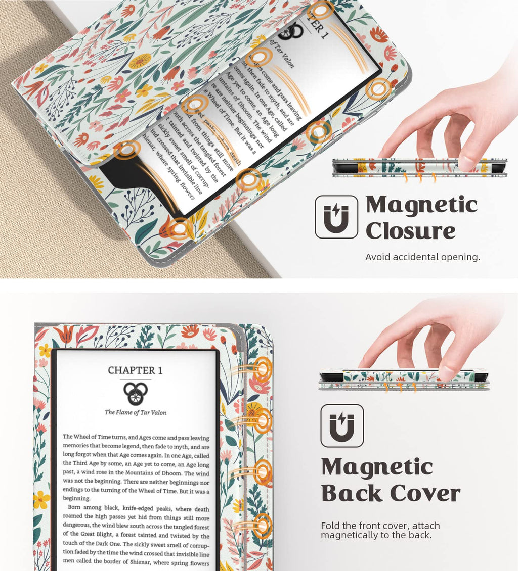 Moko Case for 6" Kindle (11th Generation,2024/2022), Flowers