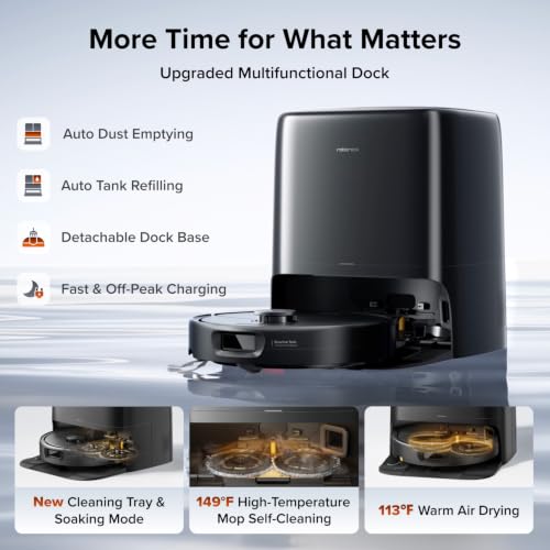 roborock 2026 New Qrevo 2 Pro Robot Vacuum and Mop, 20,000Pa Suction | FlexiArm Edge Mopping, Zero-Tangle, High-Temperature Mop Self-Cleaning, Smart Obstacle Avoidance for Pet Hair & Carpet, Black