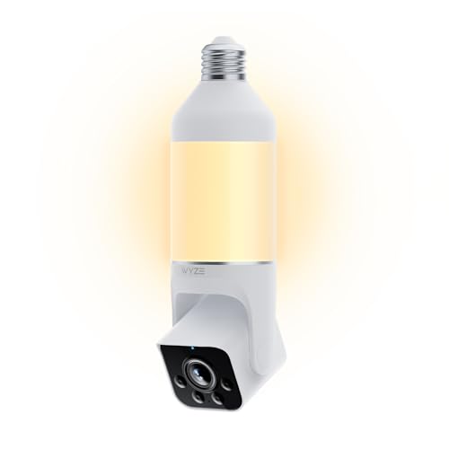 WYZE Bulb Cam - 2K HD Smart Light Bulb Security Camera, E26 Socket | Color Night Vision, 800-Lumen Dimmable LED, 160° Wide View, Motion Detection & Siren, Works with Alexa & Google Assistant
